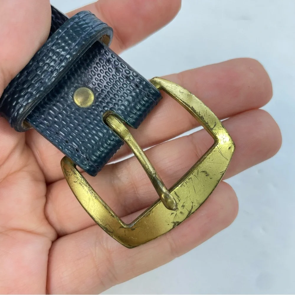 Vintage‎ Navy Blue Snakeskin Texture Belt
